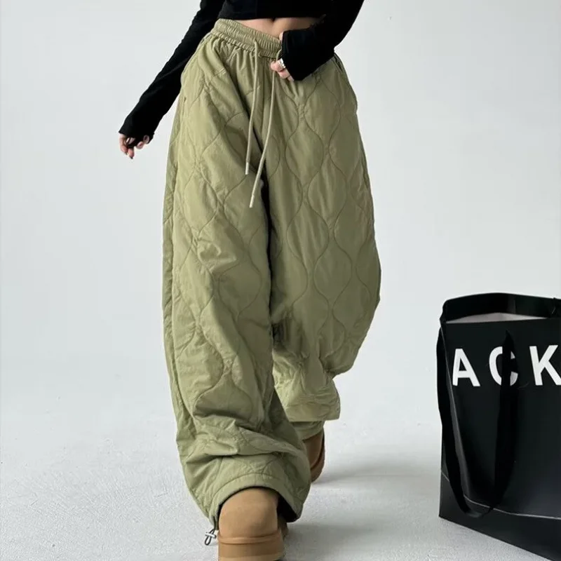 Ceylan Women¡¯s Warm Quilted Plaid Pants Elastic Waist - Image 7
