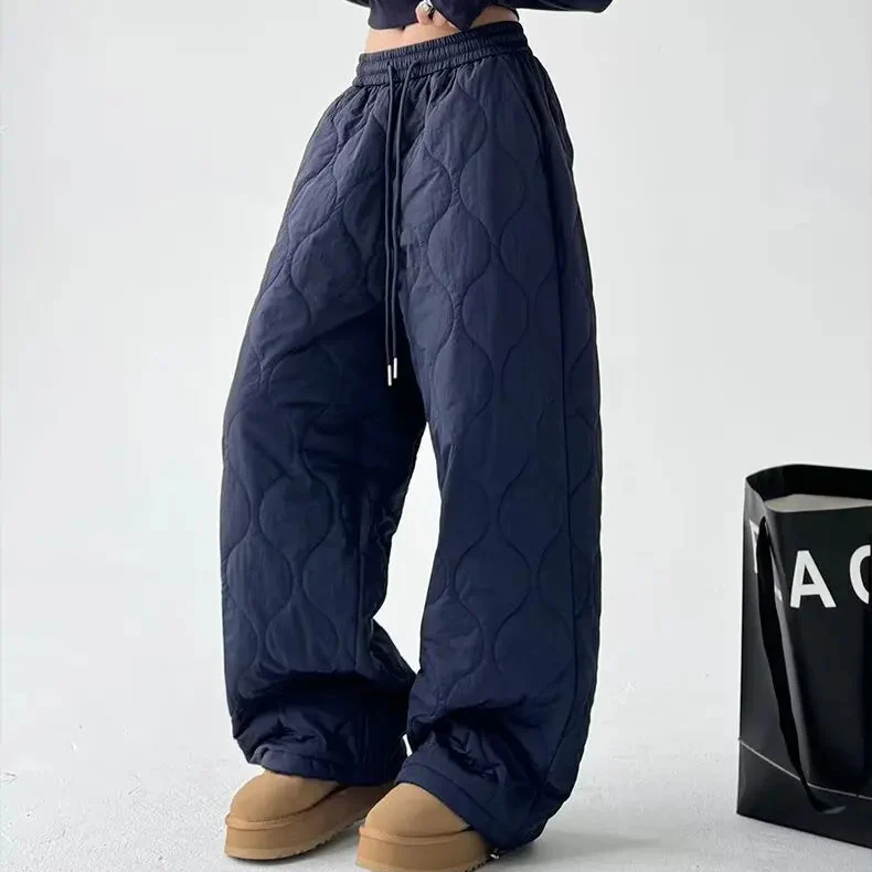 Ceylan Women¡¯s Warm Quilted Plaid Pants Elastic Waist - Image 8