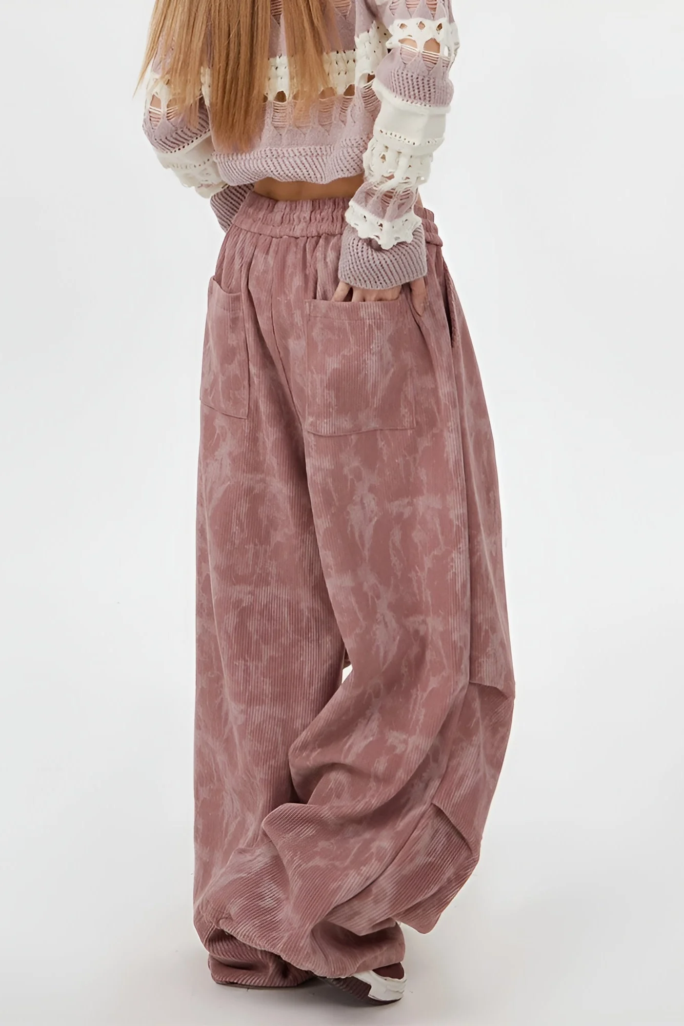 Ceylan Women’s Wide Leg Corduroy Pants High Waist Baggy Fit - Image 12