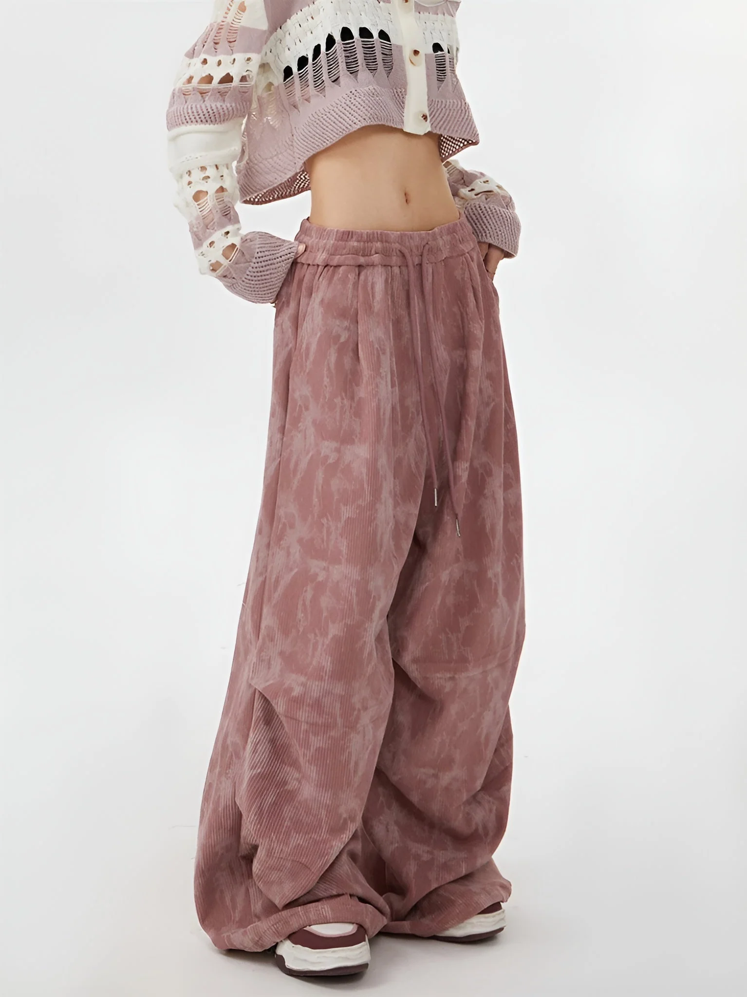 Ceylan Women’s Wide Leg Corduroy Pants High Waist Baggy Fit - Image 8