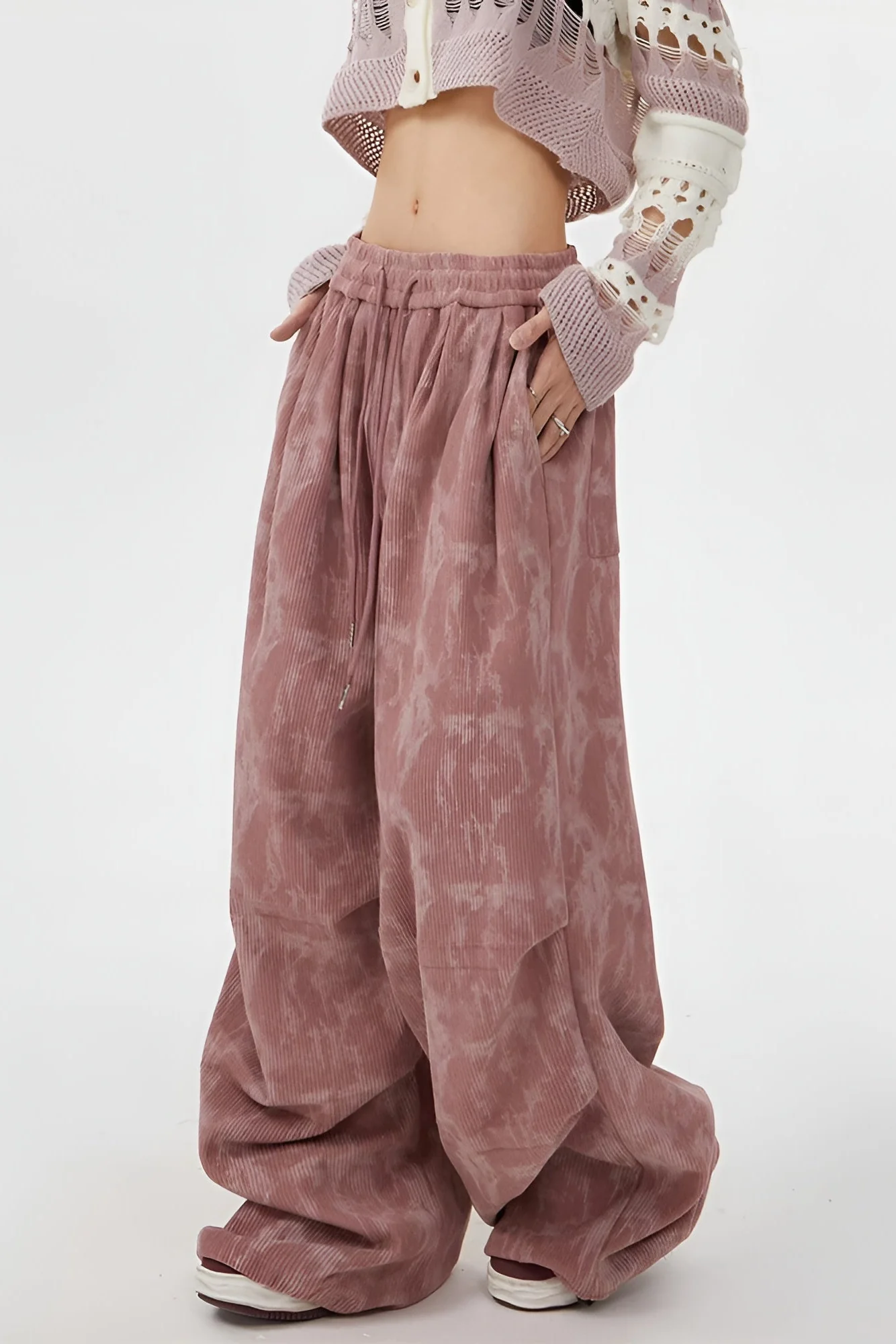Ceylan Women’s Wide Leg Corduroy Pants Oversized Baggy Fit - Image 2