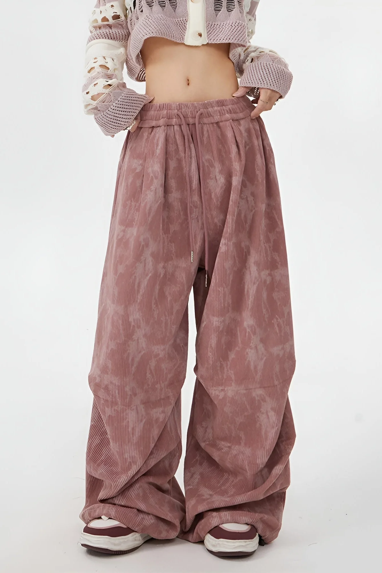 Ceylan Women’s Wide Leg Corduroy Pants Oversized Baggy Fit - Image 3