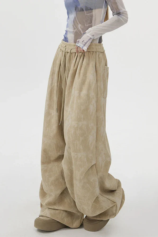 Ceylan Women’s Wide Leg Corduroy Pants Oversized Baggy Fit - Image 4