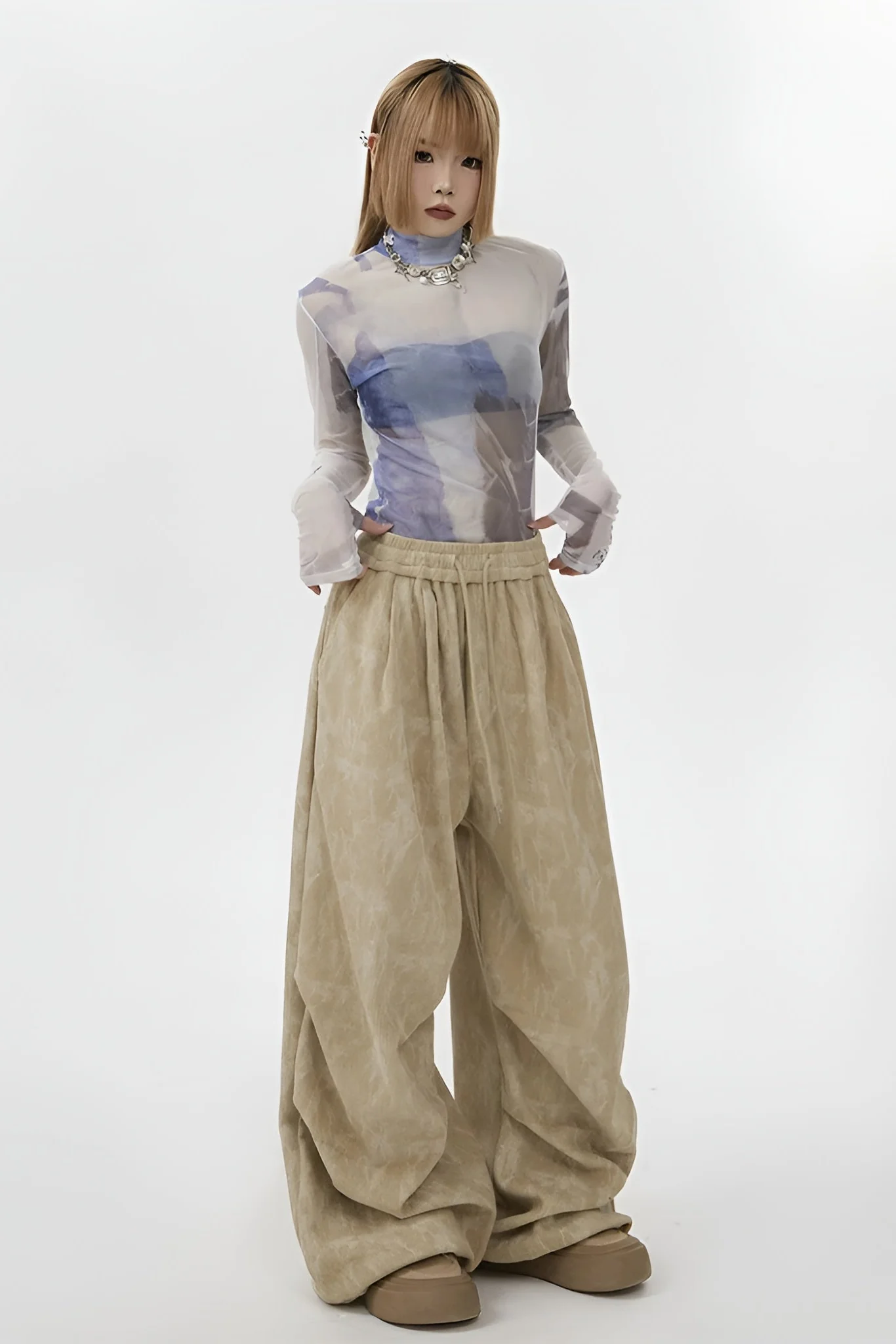 Ceylan Women’s Wide Leg Corduroy Pants Oversized Baggy Fit - Image 7