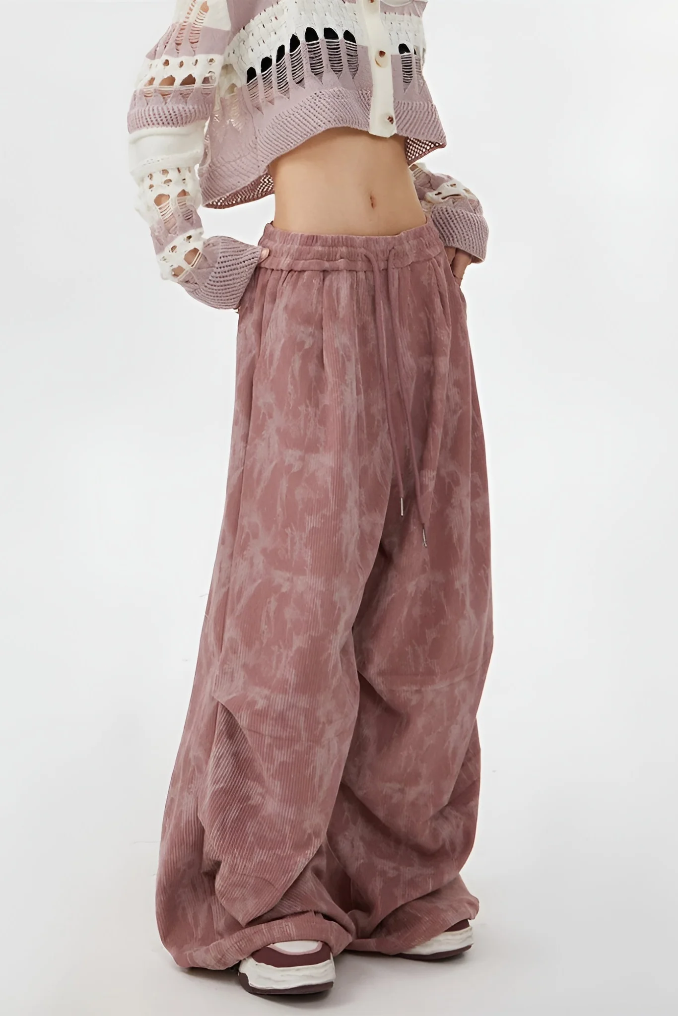 Ceylan Women’s Wide Leg Corduroy Pants Oversized Baggy Fit - Image 8
