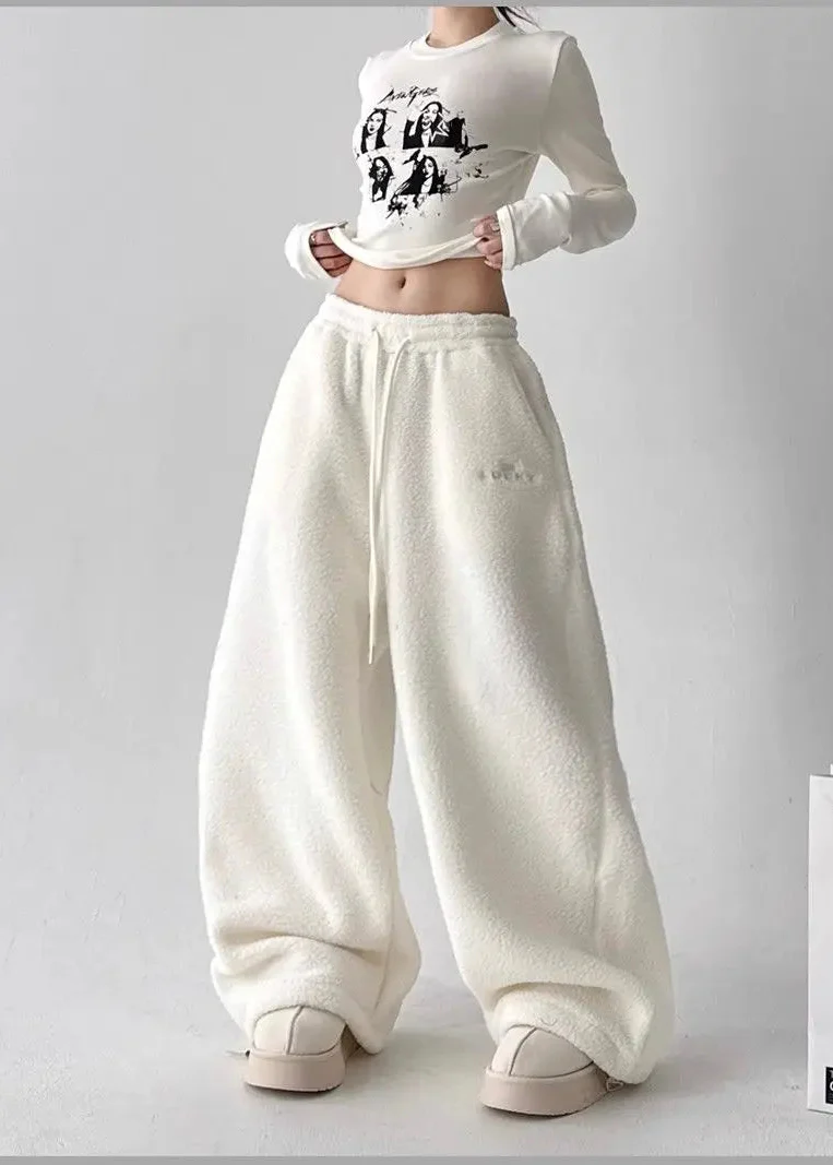 Ceylan Women’s Wide Leg Fleece Pants High Waist Thermal - Image 3