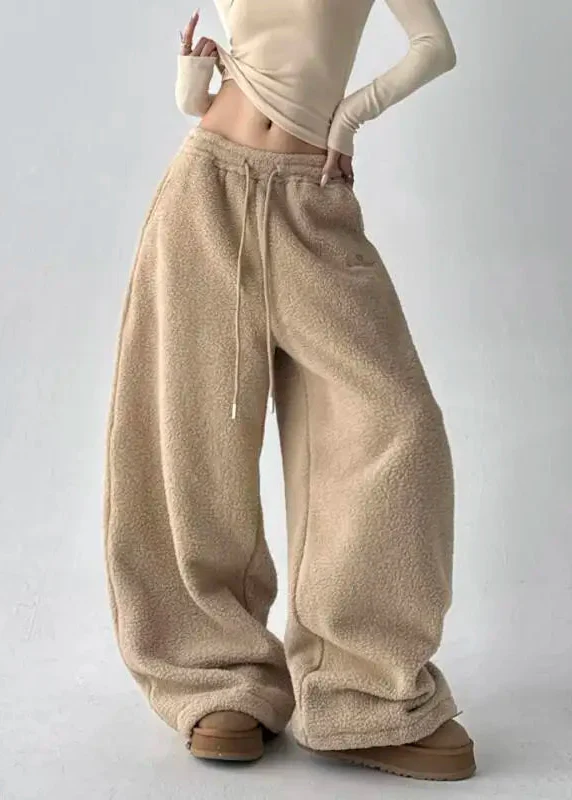 Ceylan Women’s Wide Leg Fleece Pants High Waist Thermal - Image 4