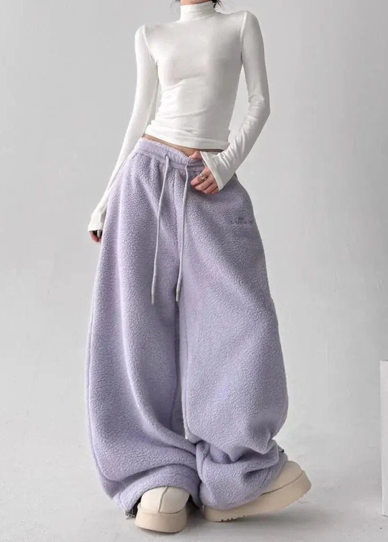 Ceylan Women’s Wide Leg Fleece Pants High Waist Thermal - Image 6