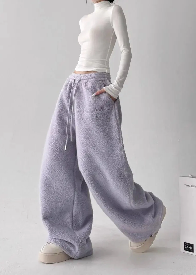 Ceylan Women’s Wide Leg Fleece Pants High Waist Thermal - Image 7