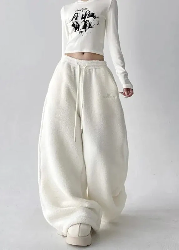 Ceylan Women’s Wide Leg Fleece Pants High Waist Thermal - Image 8