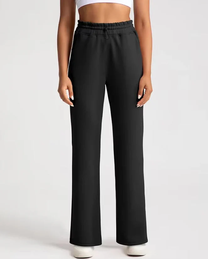 Ceylan Women’s Wide Leg Knit Pants Drawstring Waist - Image 4