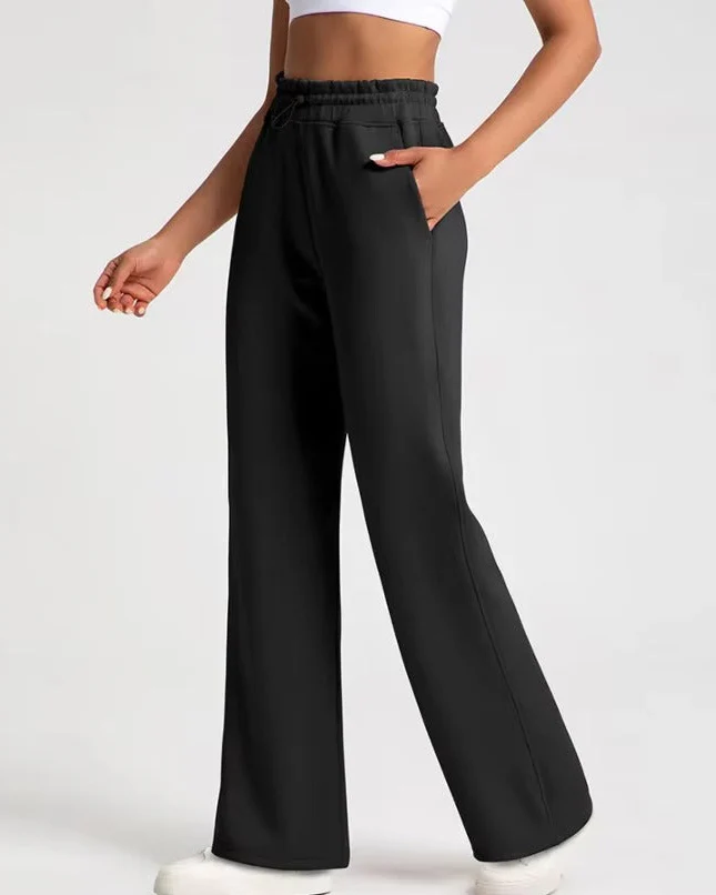 Ceylan Women’s Wide Leg Knit Pants Drawstring Waist - Image 5