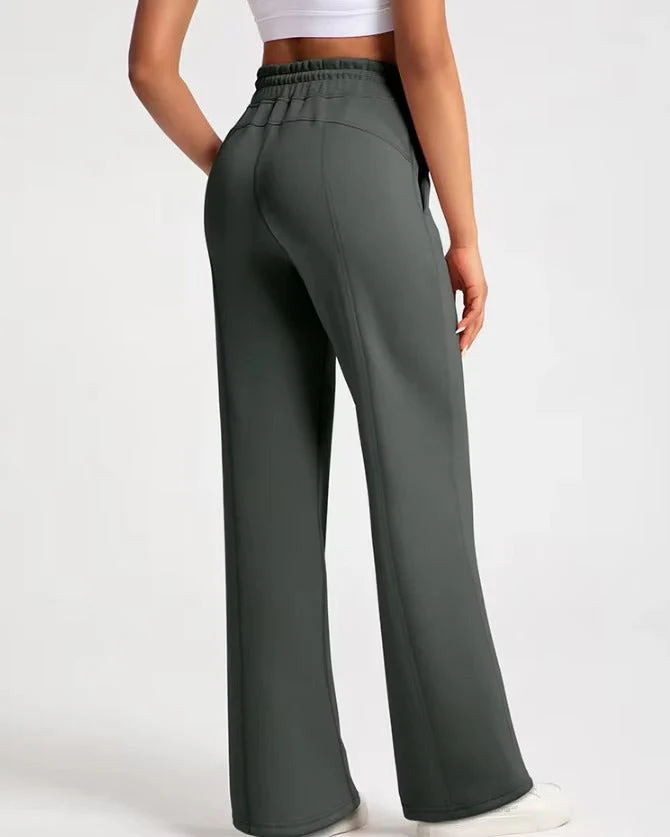 Ceylan Women’s Wide Leg Knit Pants Drawstring Waist - Image 6