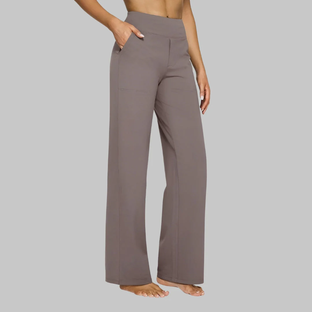 Ceylan Women¡¯s Wide Leg Trousers High Waist Stretch Fit - Image 2