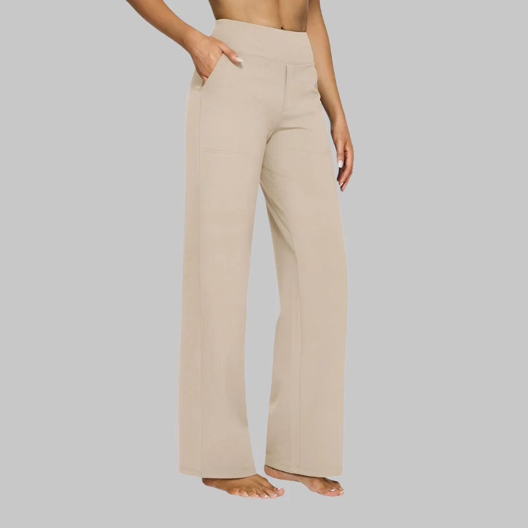 Ceylan Women¡¯s Wide Leg Trousers High Waist Stretch Fit - Image 4