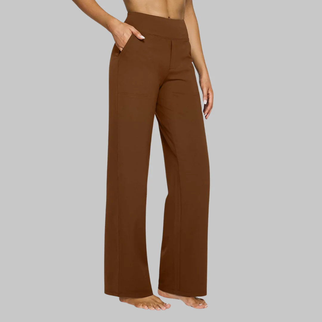 Ceylan Women¡¯s Wide Leg Trousers High Waist Stretch Fit - Image 9