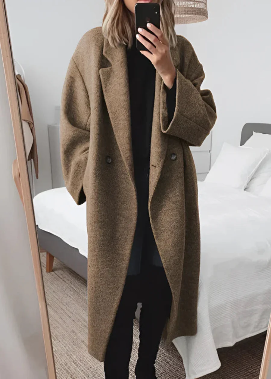 Ceylan Women’s Wool-Blend Oversized Maxi Coat - Image 5