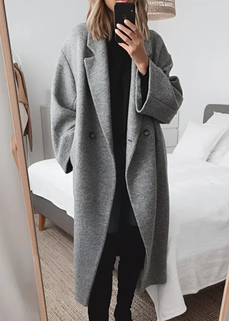 Ceylan Women’s Wool-Blend Oversized Maxi Coat - Image 6