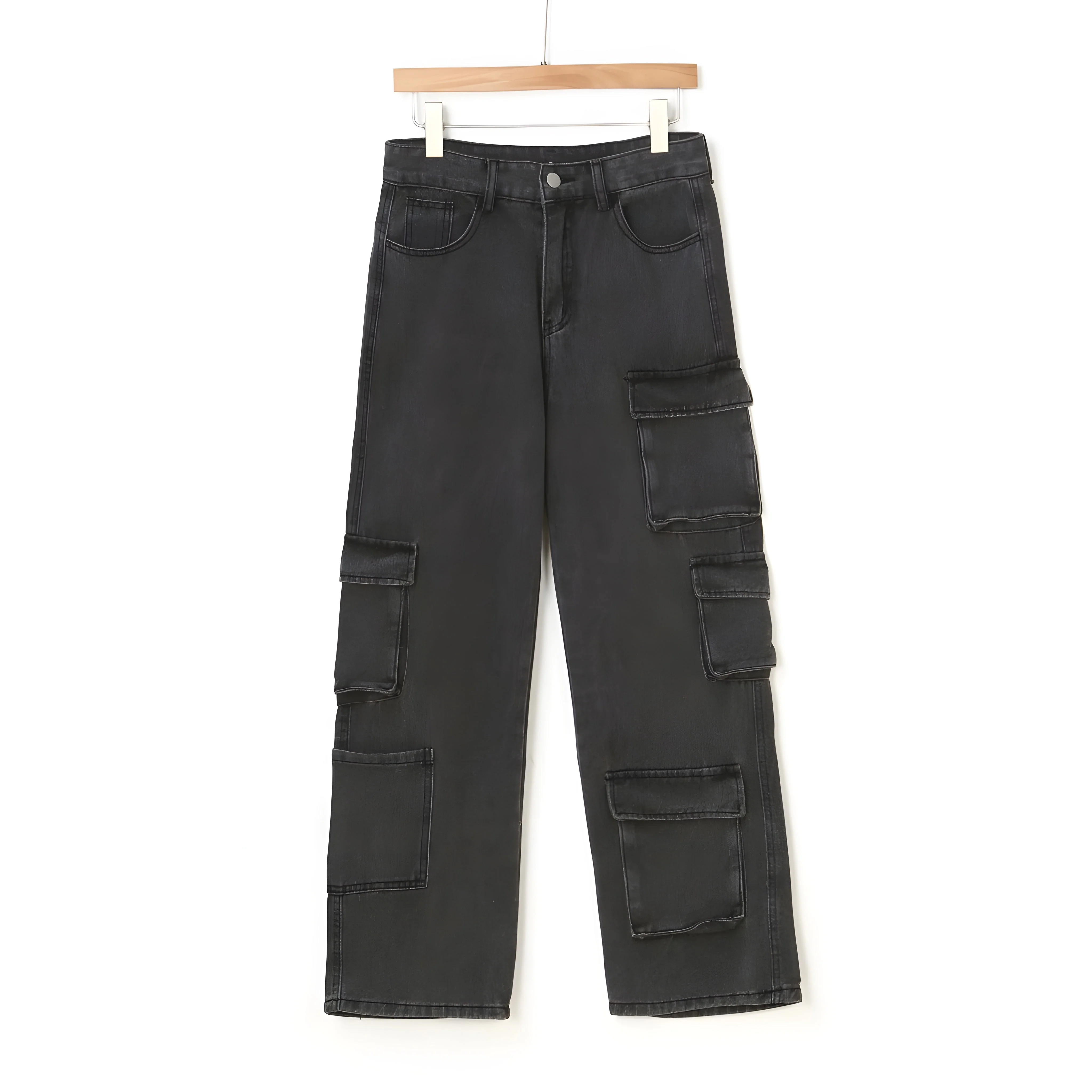 Ceylan Women's Acid Wash Cargo Jeans Baggy Streetwear - Image 5