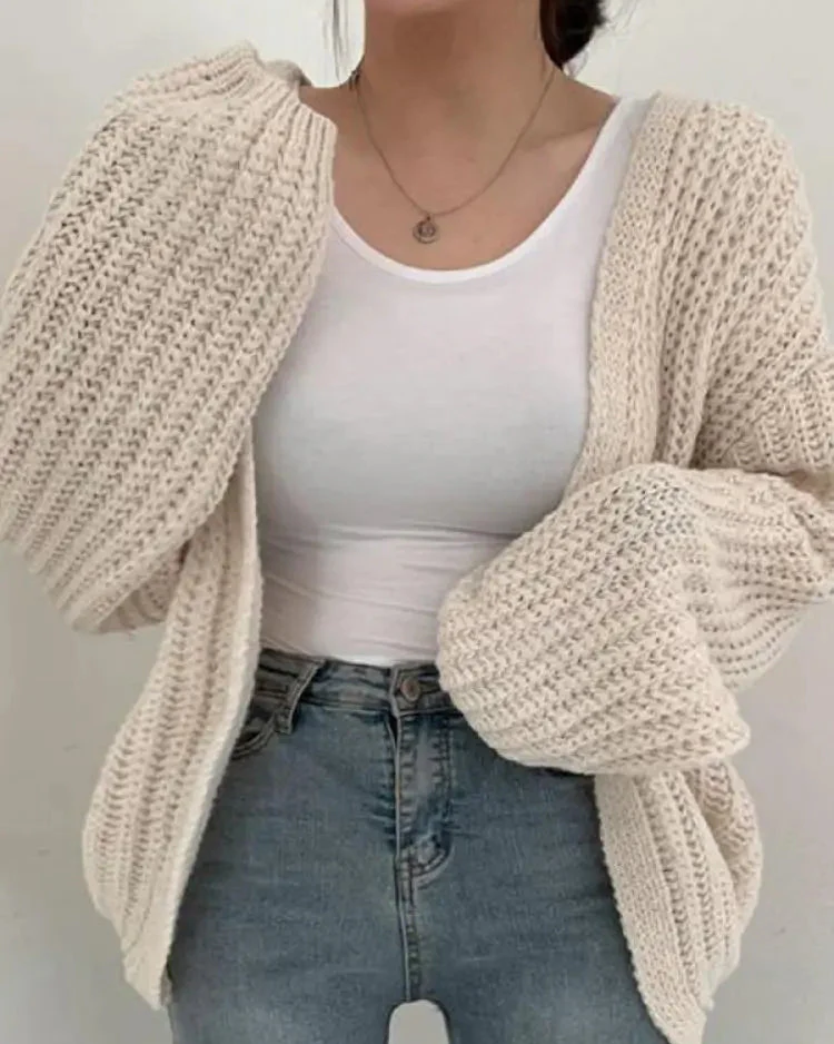 Ceylan Women's Balloon Sleeve Cardigan Sweater Open Front - Image 5