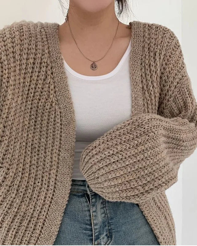 Ceylan Women's Balloon Sleeve Cardigan Sweater Open Front - Image 6