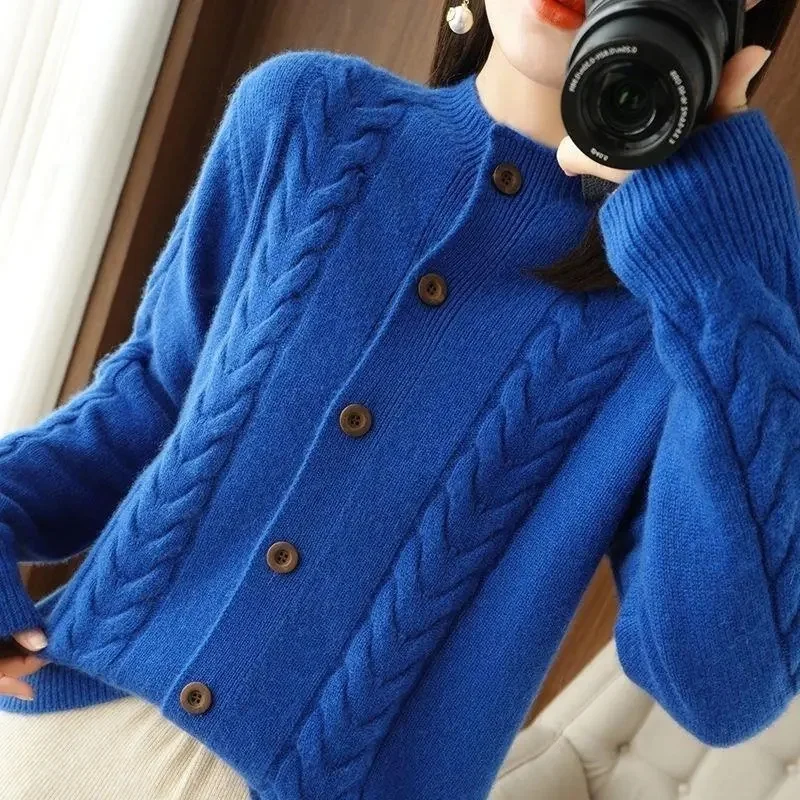 Ceylan Women's Cardigan Cable Knit Collared - Image 3
