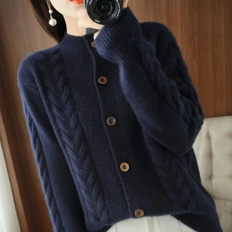 Ceylan Women's Cardigan Cable Knit Collared - Image 4