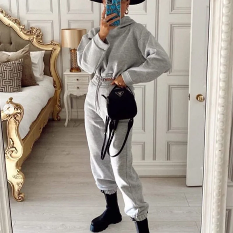 Ceylan Women's Cropped Hoodie & Jogger 2-Piece Lounge Set - Image 2