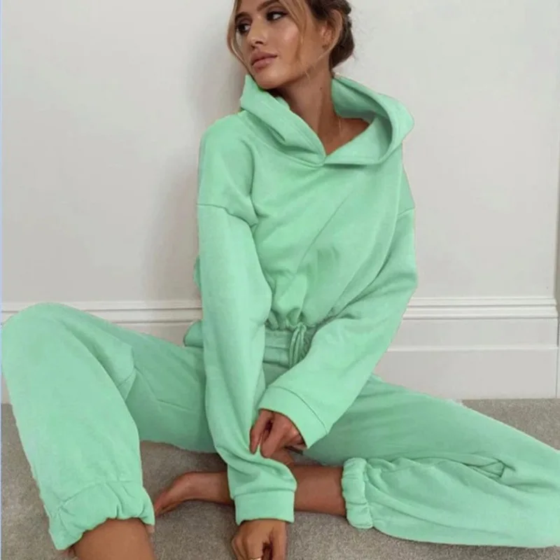 Ceylan Women's Cropped Hoodie & Jogger 2-Piece Lounge Set - Image 7