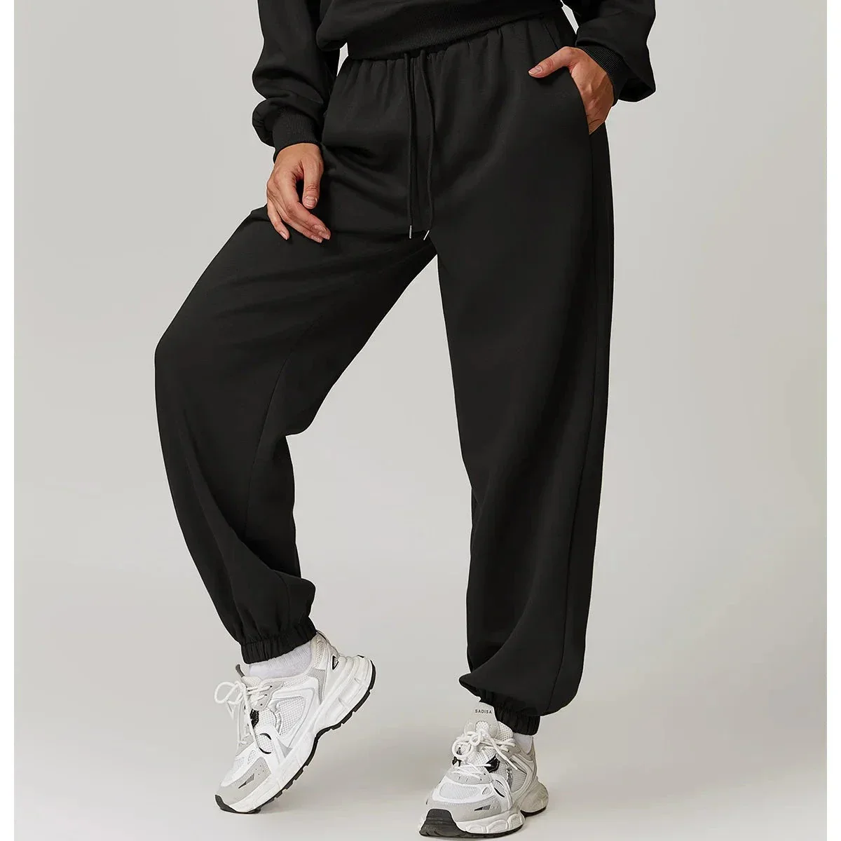 Ceylan Women's High Waisted Joggers Relaxed Fit Pockets - Image 11