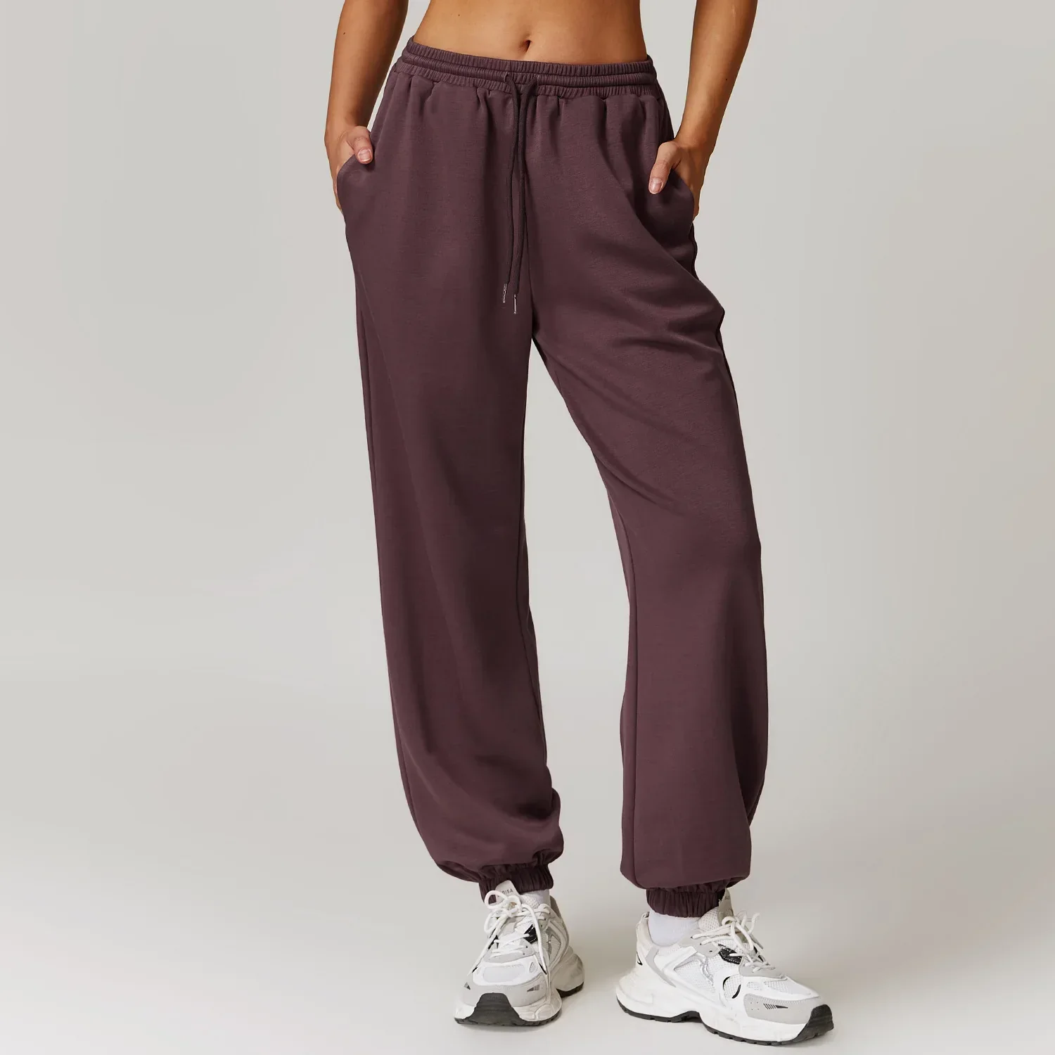 Ceylan Women's High Waisted Joggers Relaxed Fit Pockets - Image 3