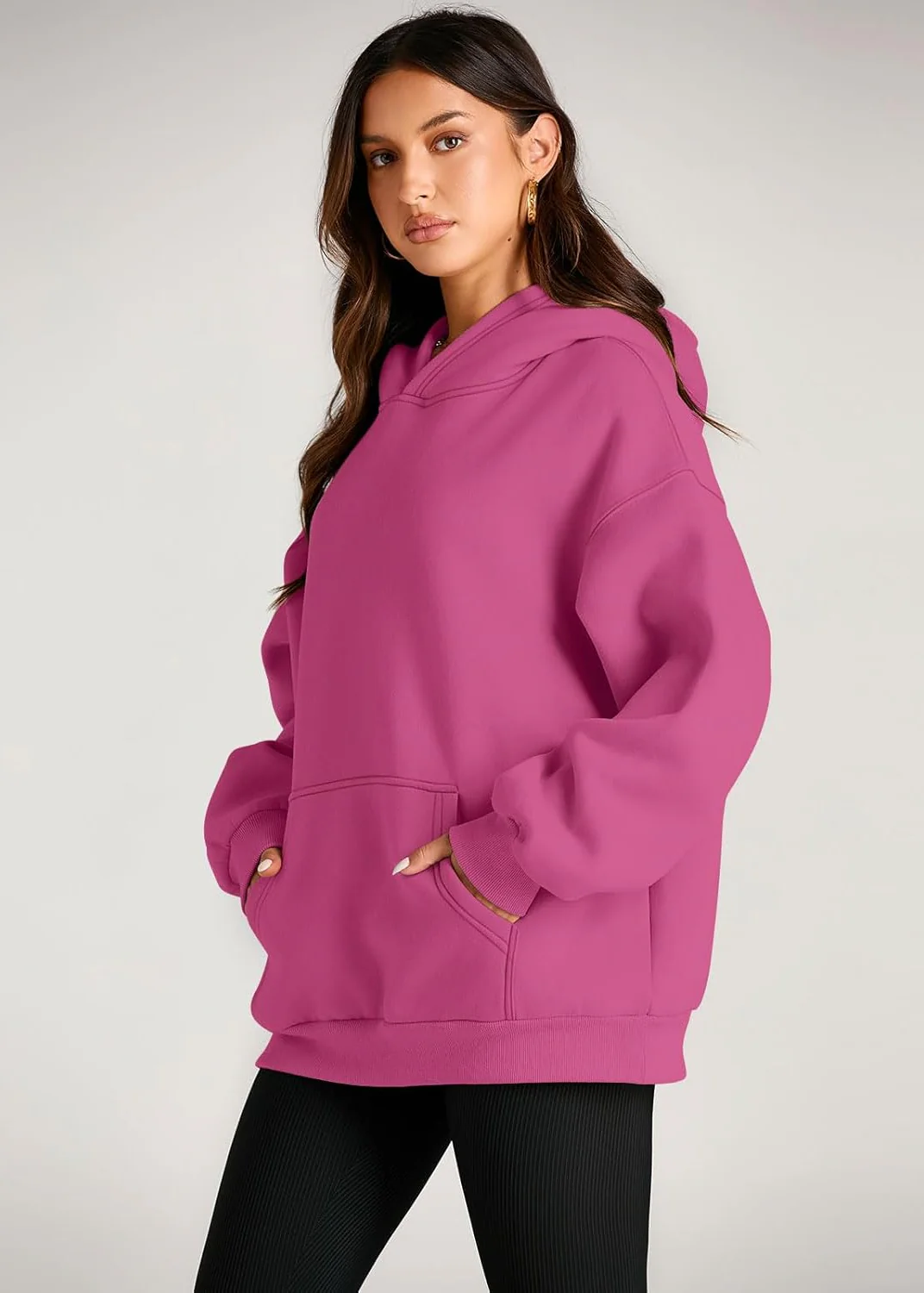 Ceylan Women's Oversized Boyfriend Fleece Hoodie Pullover - Image 11