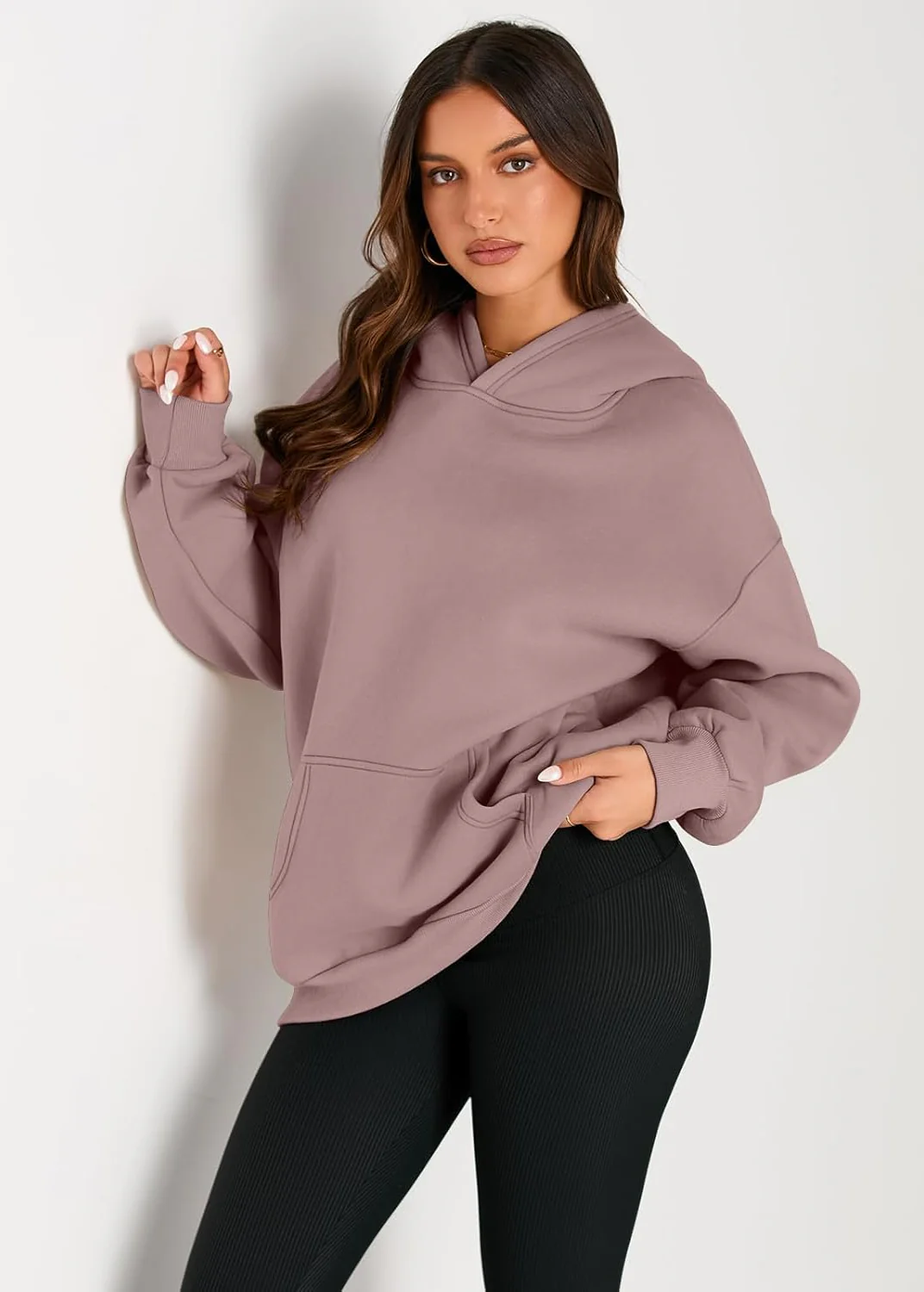 Ceylan Women's Oversized Boyfriend Fleece Hoodie Pullover - Image 12