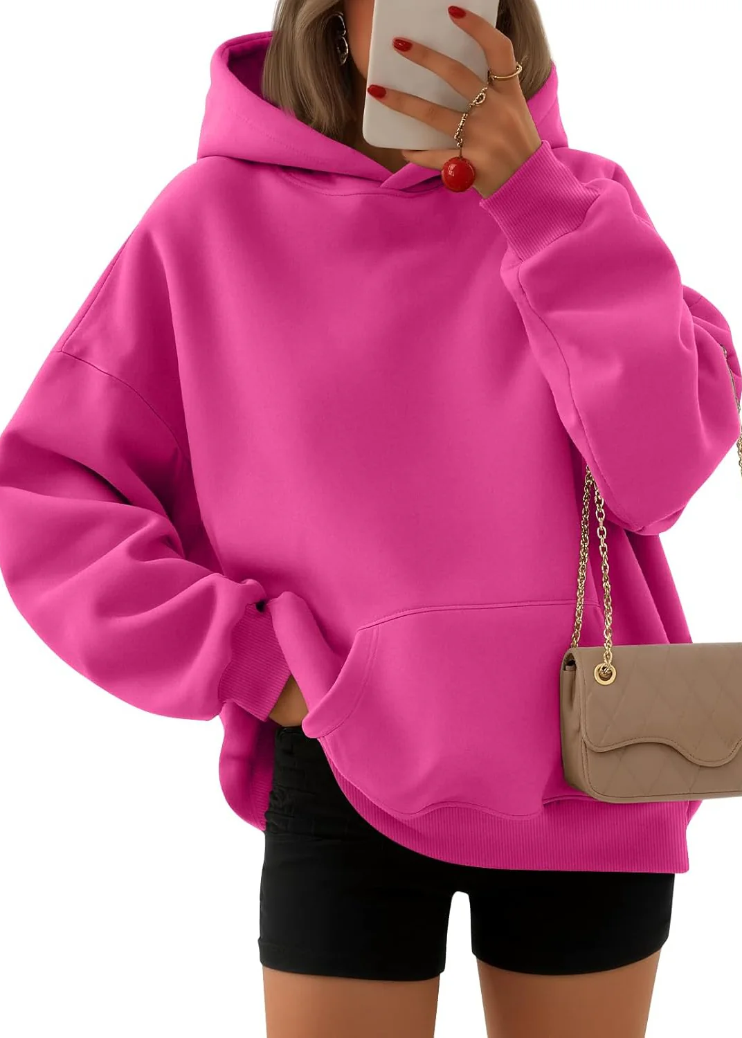 Ceylan Women's Oversized Boyfriend Fleece Hoodie Pullover - Image 4