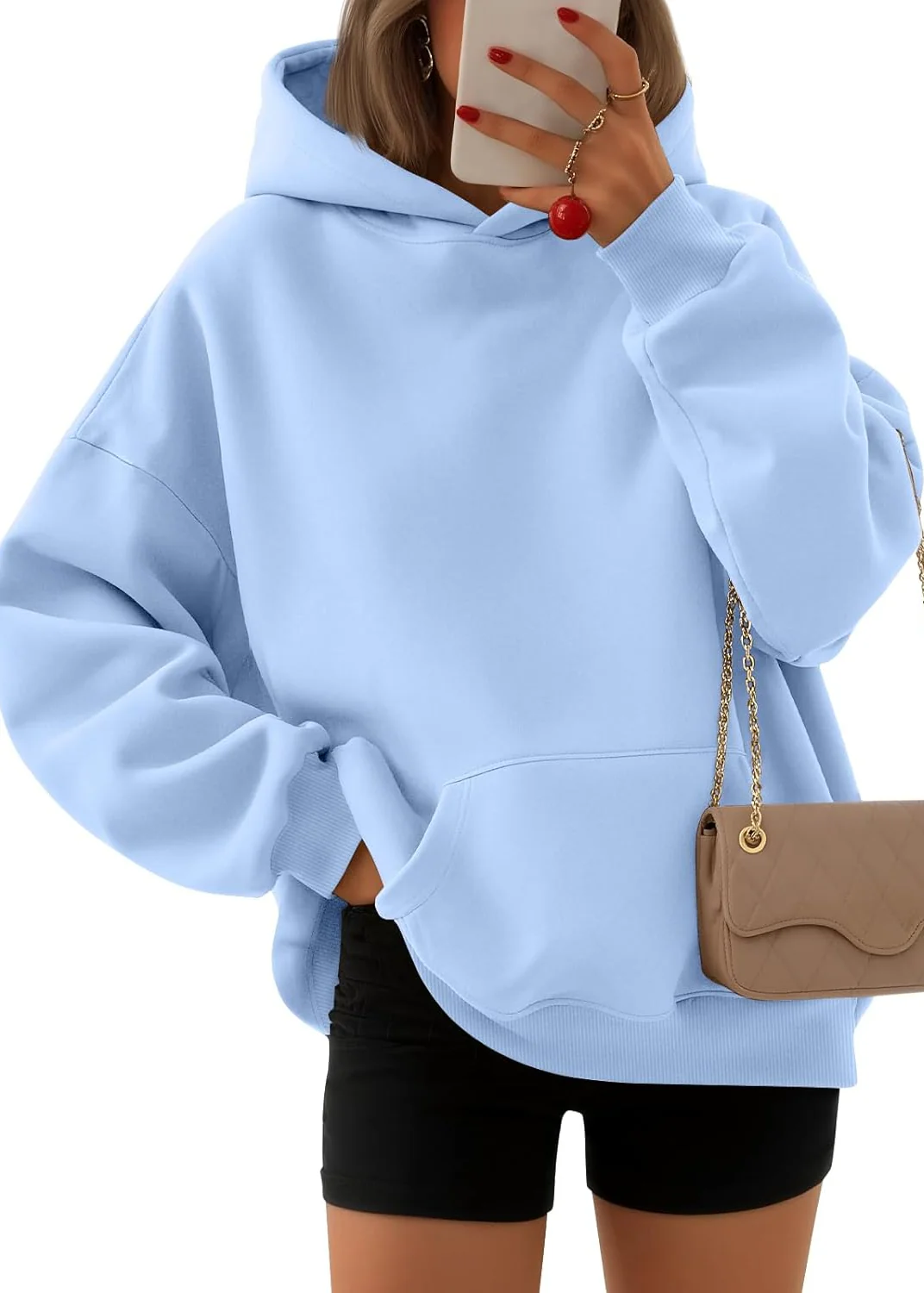 Ceylan Women's Oversized Boyfriend Fleece Hoodie Pullover - Image 6