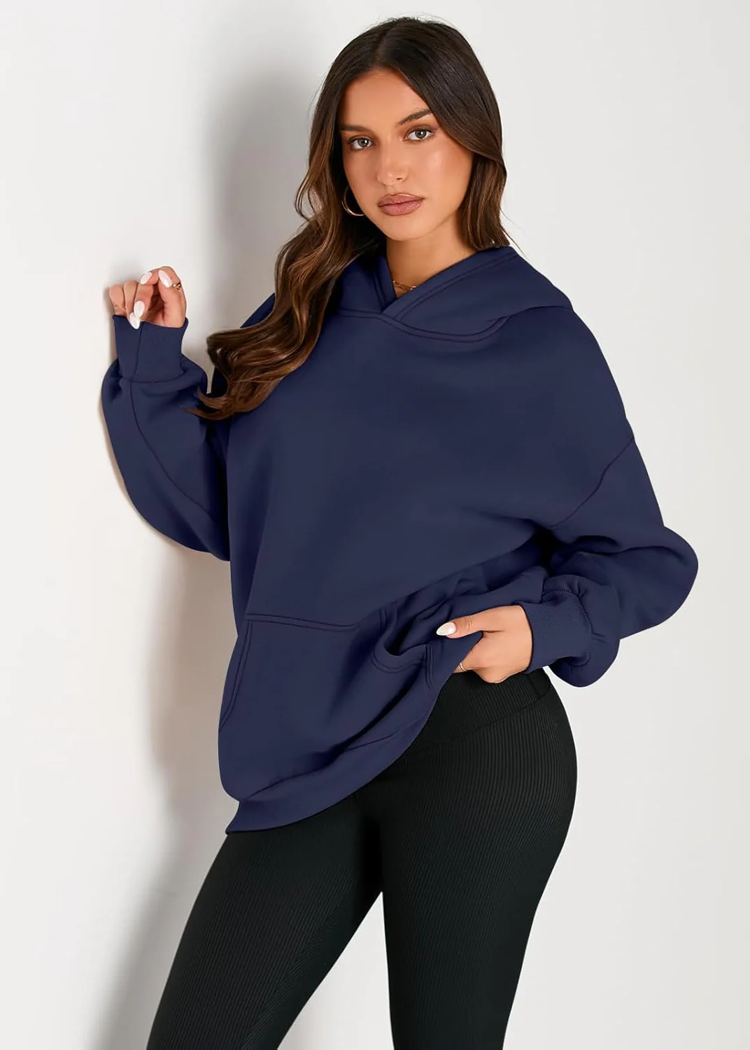 Ceylan Women's Oversized Boyfriend Fleece Hoodie Pullover - Image 9