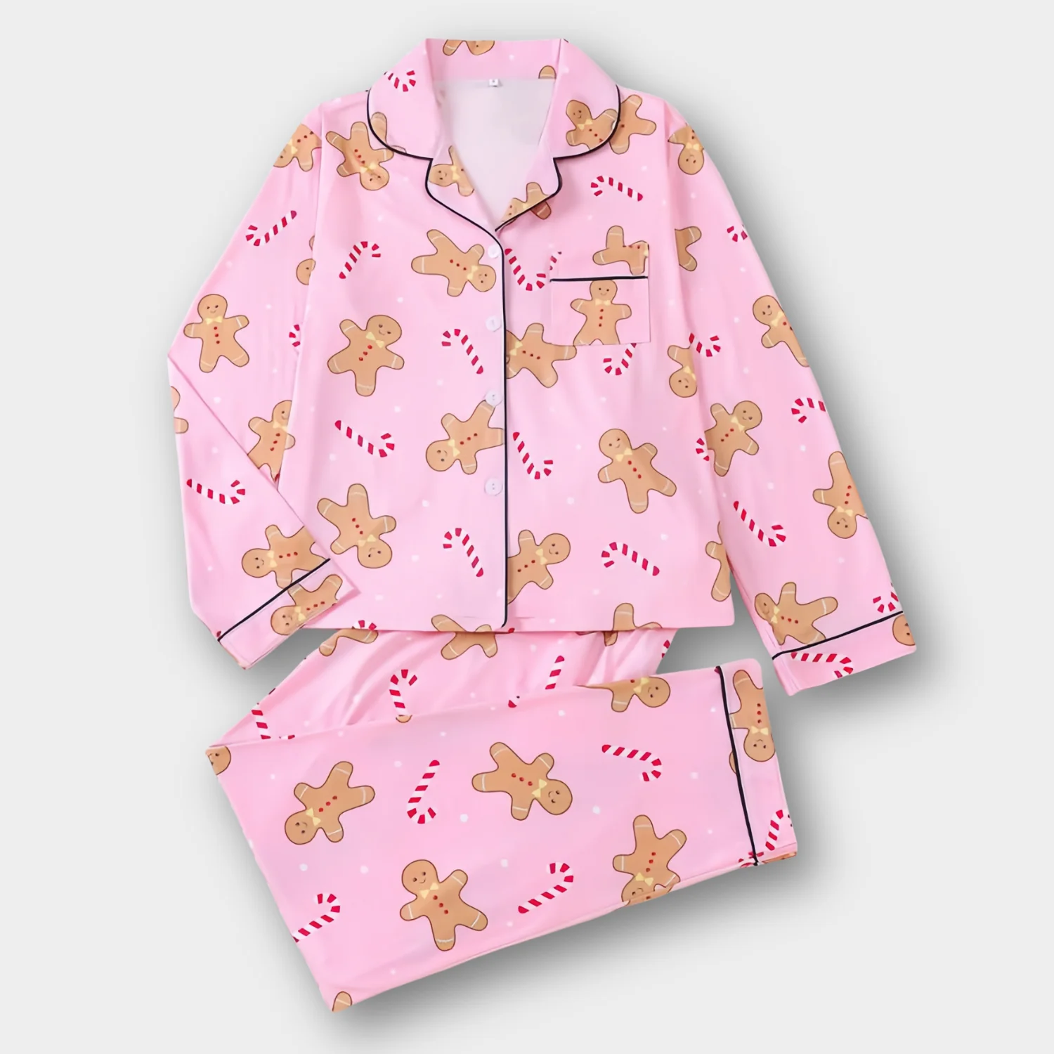 Ceylan Women's Short-Sleeve Satin Holiday Pajama Set - Image 7