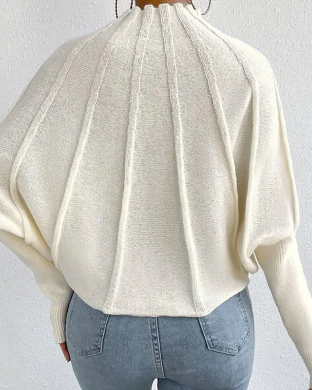 Ceylan Women's Sweater Cropped Textured High Neck Pullover - Image 11