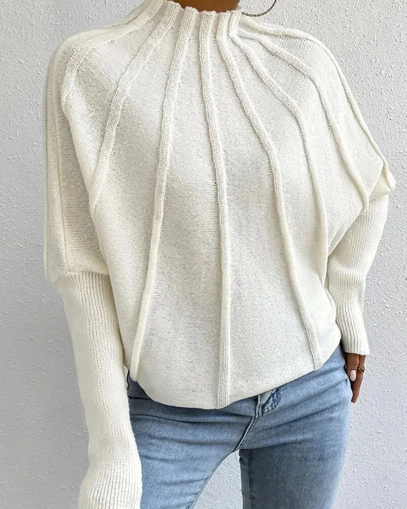 Ceylan Women's Sweater Cropped Textured High Neck Pullover - Image 6