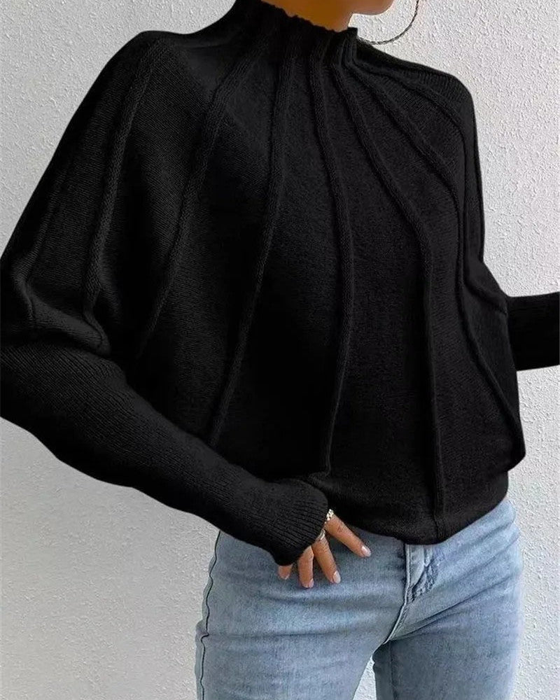 Ceylan Women's Sweater Cropped Textured High Neck Pullover - Image 7
