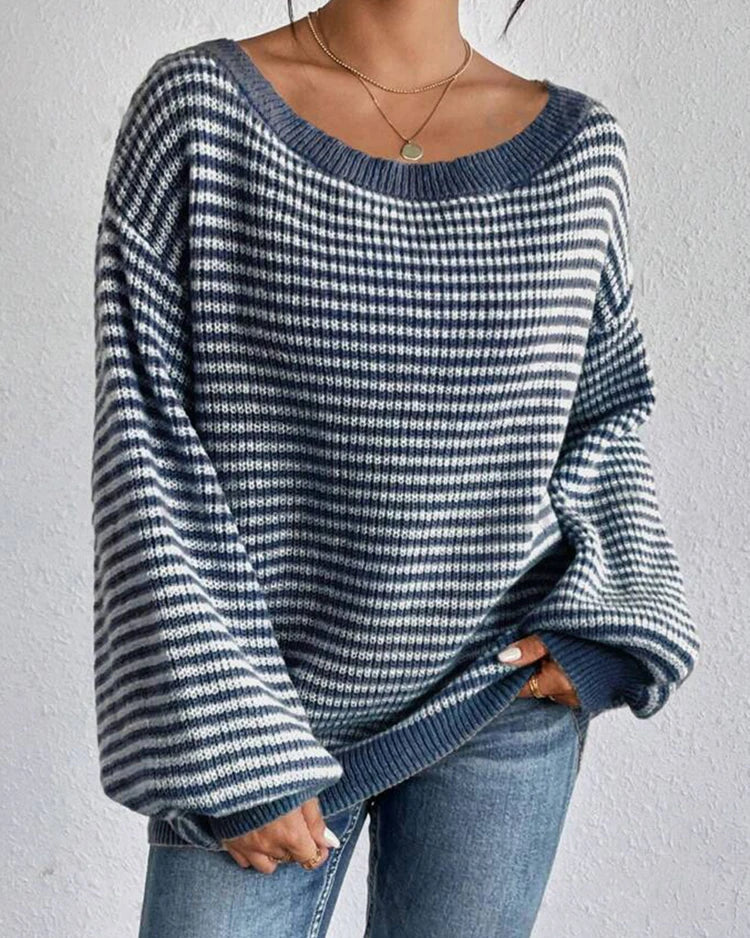 Ceylan Women's Sweater, Off Shoulder Gingham Check - Image 3