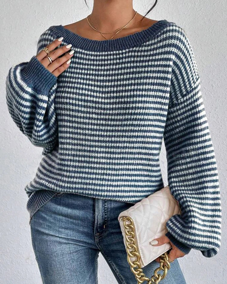 Ceylan Women's Sweater, Off Shoulder Gingham Check - Image 8