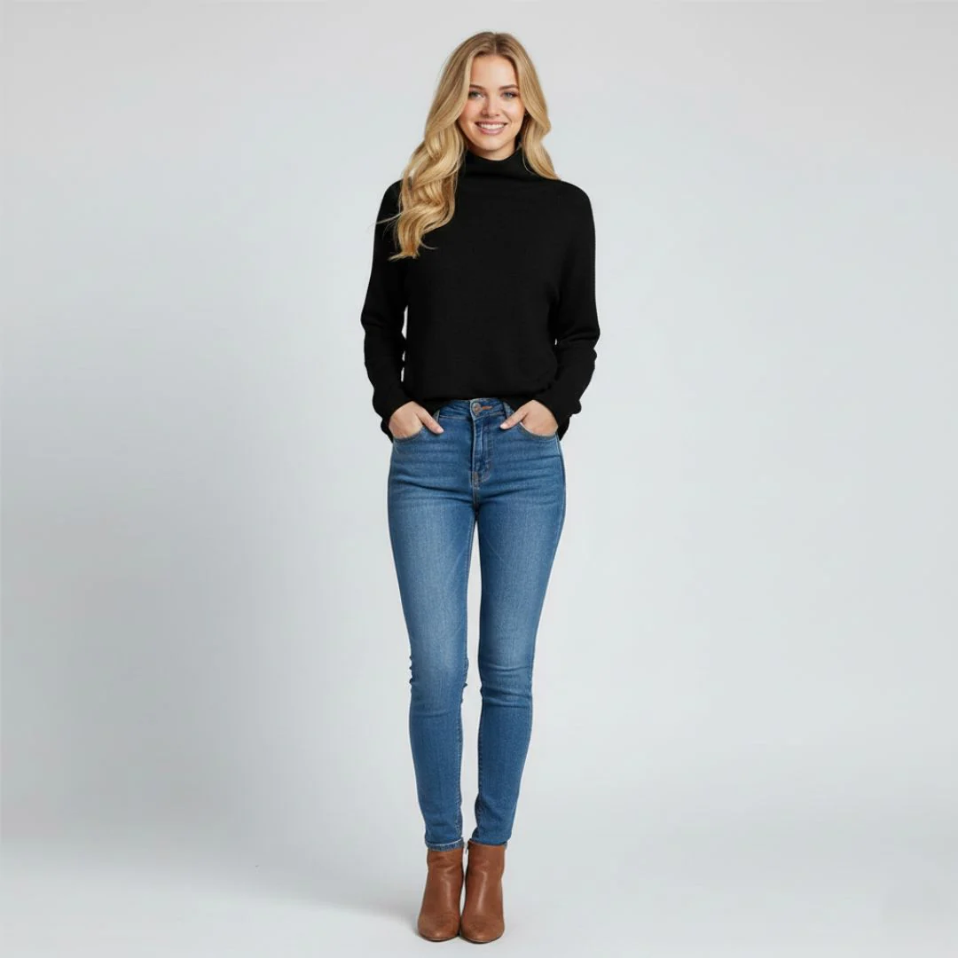 Ceylan Women's Turtleneck Pullover, Soft Stretch Knit - Image 3