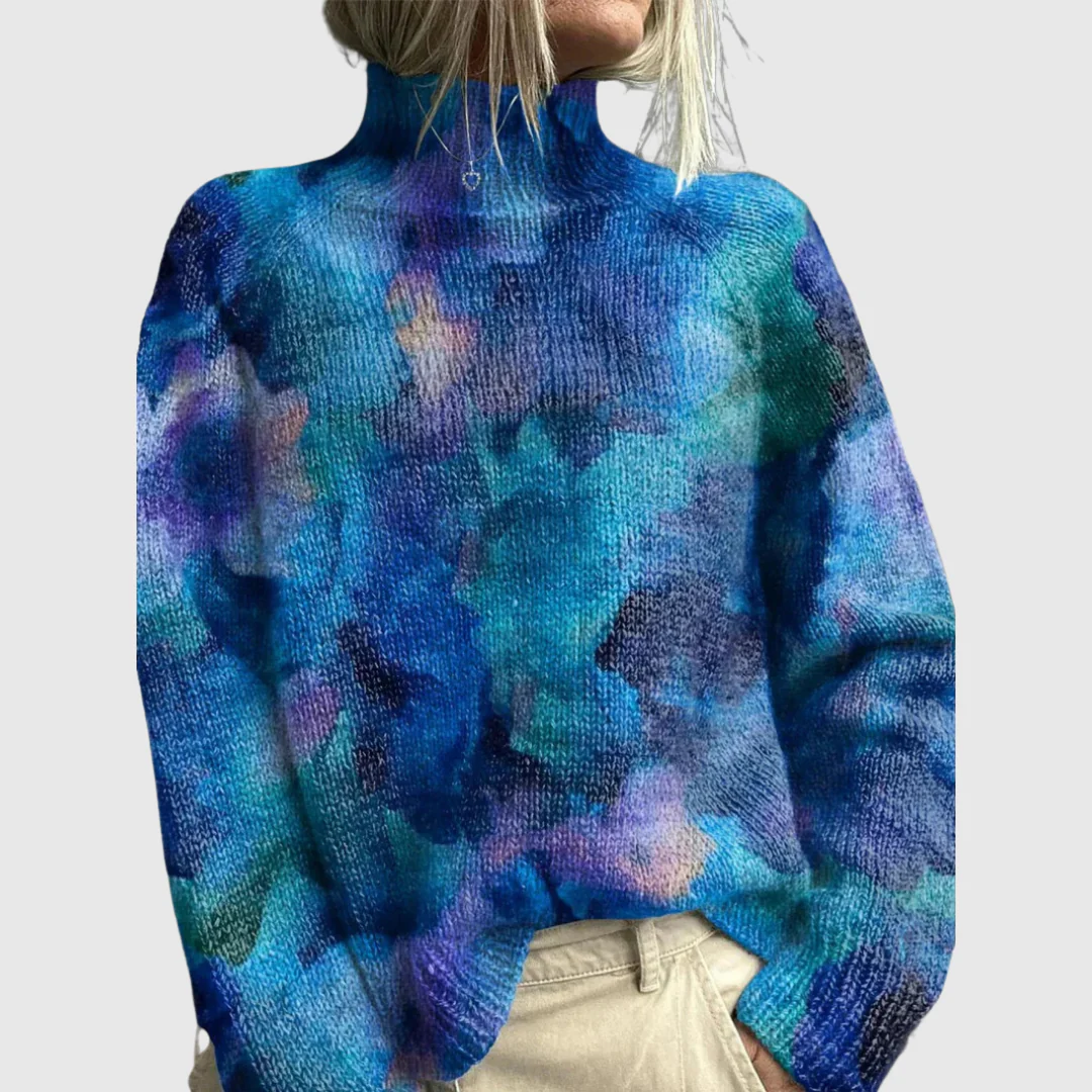 Ceylan Women's Turtleneck Sweater with Jacquard Pattern - Image 2