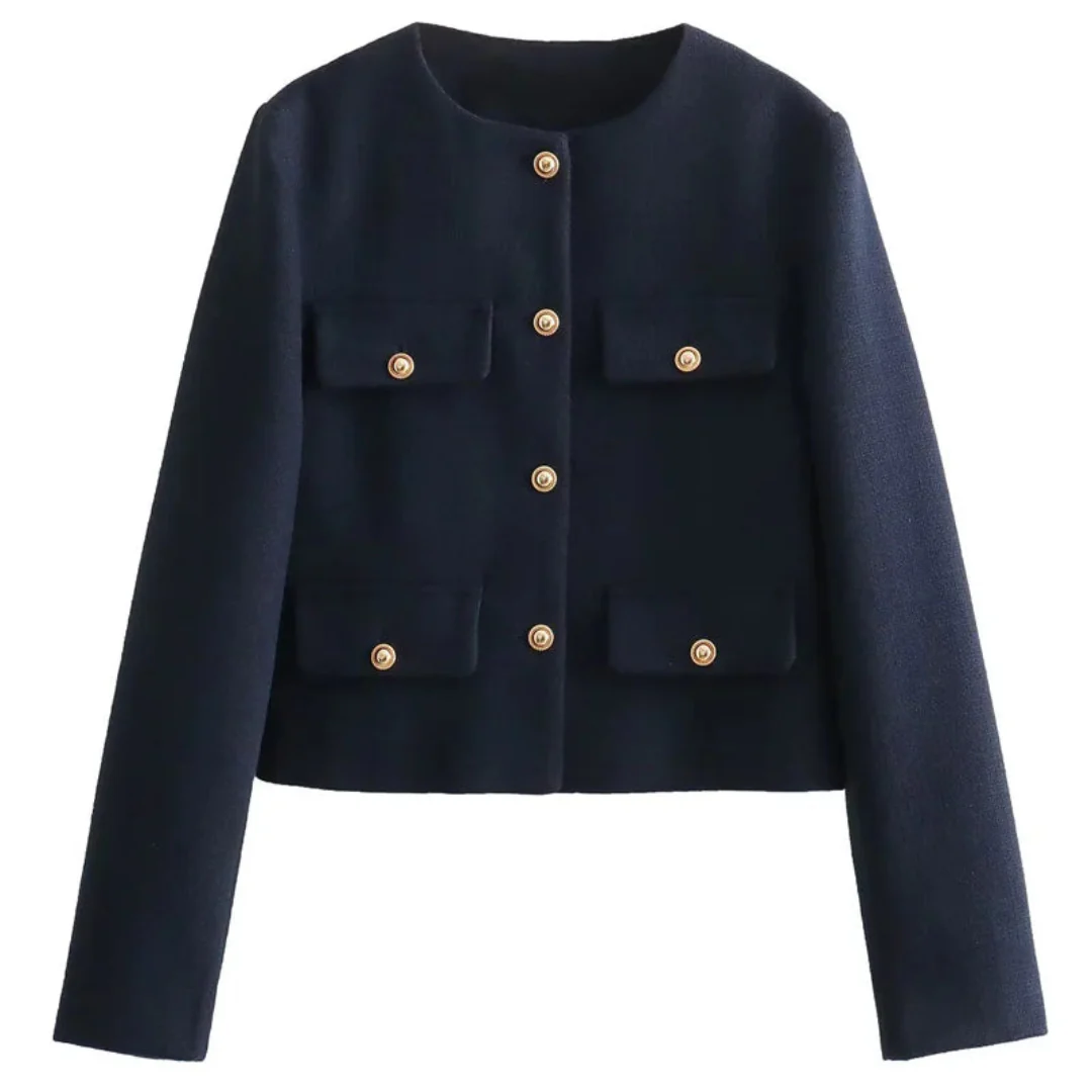Ceylan Women's Tweed Crop Blazer Jacket - Image 5