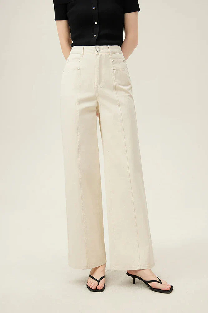Ceylan Women's Wide Leg Denim Jeans High Waist Relaxed Fit - Image 3