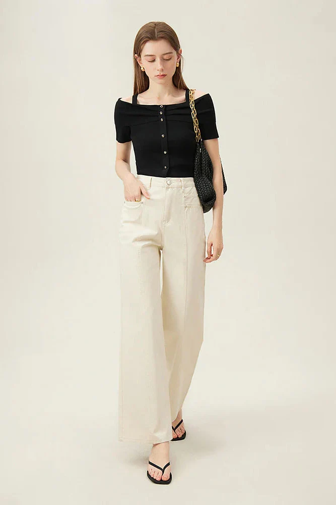Ceylan Women's Wide Leg Denim Jeans High Waist Relaxed Fit - Image 4