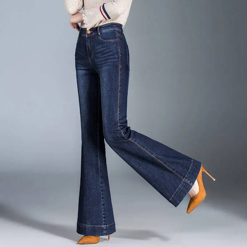 Ceylan Women’s High Waisted Wide Leg Jeans Vintage Flare - Image 10