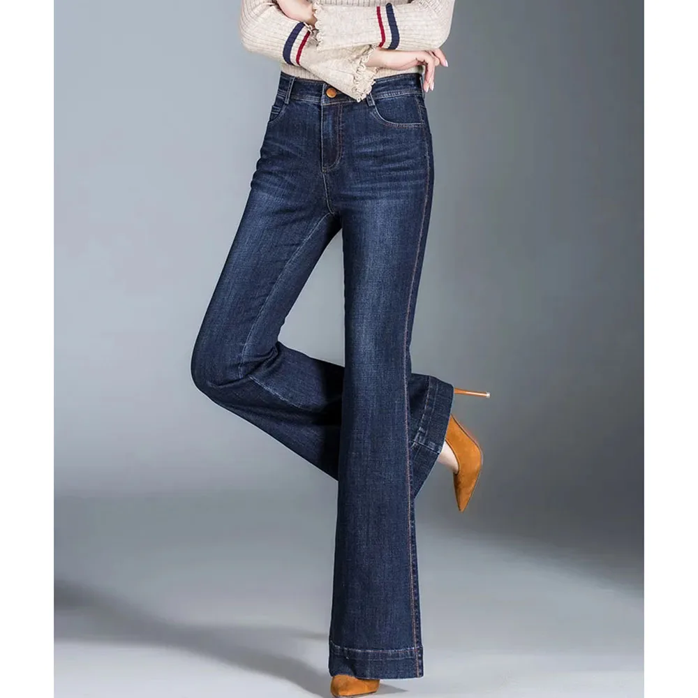 Ceylan Women’s High Waisted Wide Leg Jeans Vintage Flare - Image 11