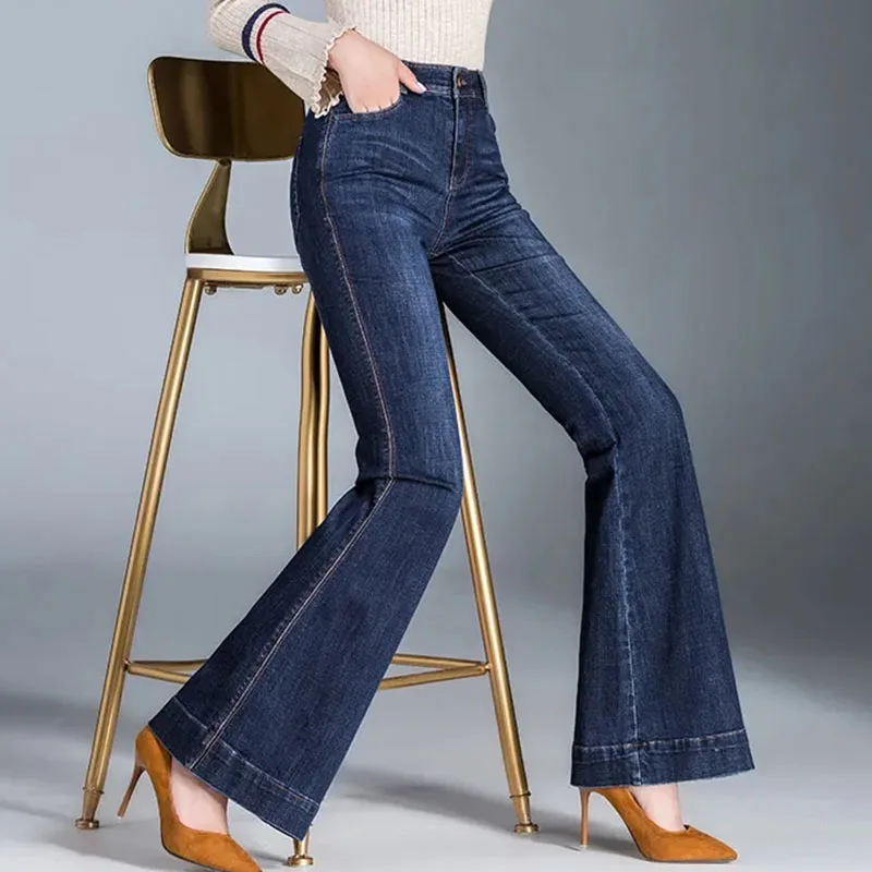 Ceylan Women’s High Waisted Wide Leg Jeans Vintage Flare - Image 13